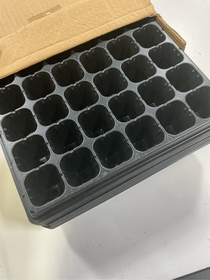 Condition photo showing As Is for 10 pack 1020 seed starter trays and 10 pcs 72 cell plug trays, thick durable seedling plastic nursery tray for td538 1020 tray germination (10 sets) 72 cells-shallow