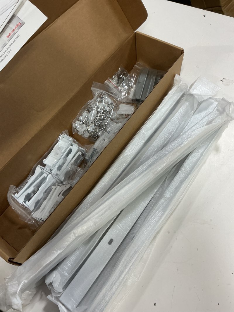 Condition photo showing Good Condition for ceiling curtain track, curtain track with roller hooks, 3ft - 6ft ceiling mounted rail set for room divider, white 3ft - 6ft white