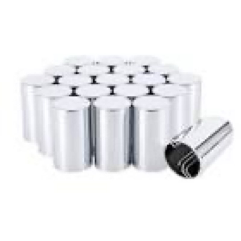 Cabtherlyn 33mm Lug Nut Covers Screw On, 33mm x 3 1/2 inch Chrome ABS Plastic Cylinder Nut Covers Th
