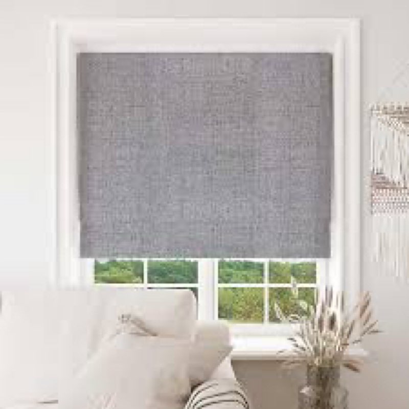 Joydeco Cordless Roman Shades, Linen Fabric Window Blinds, Thermal Insulated Blackout Blinds, Room D