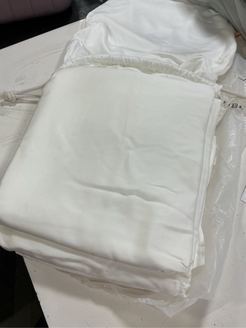 Condition photo showing Good Condition for bamboo sheet set, queen, white