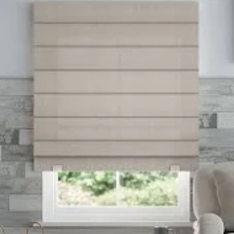 UNISHADES 100% Blackout No Tools No Drill Cordless Roman Shades for Windows, Size 41 3/4" W × 60" H 