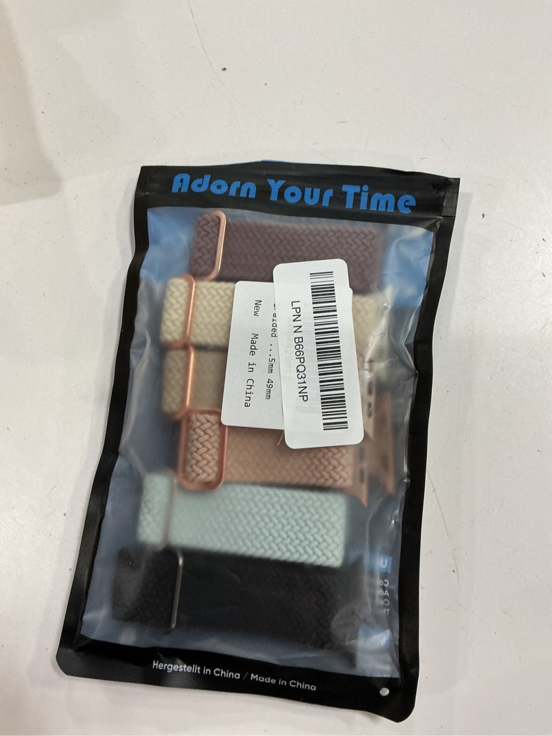 Condition photo showing Good Condition for 6 Pack Braided Stretchy Bands Compatible with Apple Watch Band 38mm 40mm 41mm 42mm 44mm 45mm 46mm 49mm Women Men, Adjustable Nylon Solo Loop Elastic Straps for iWatch Series 11 10 9 8 7 6 5 4 SE Ultra Black/Starlight/Milk Tea/Succulent/Nude Pink/Smoke Violet 44mm/45mm/46mm/49mm/42mm(Series 3 2 1)