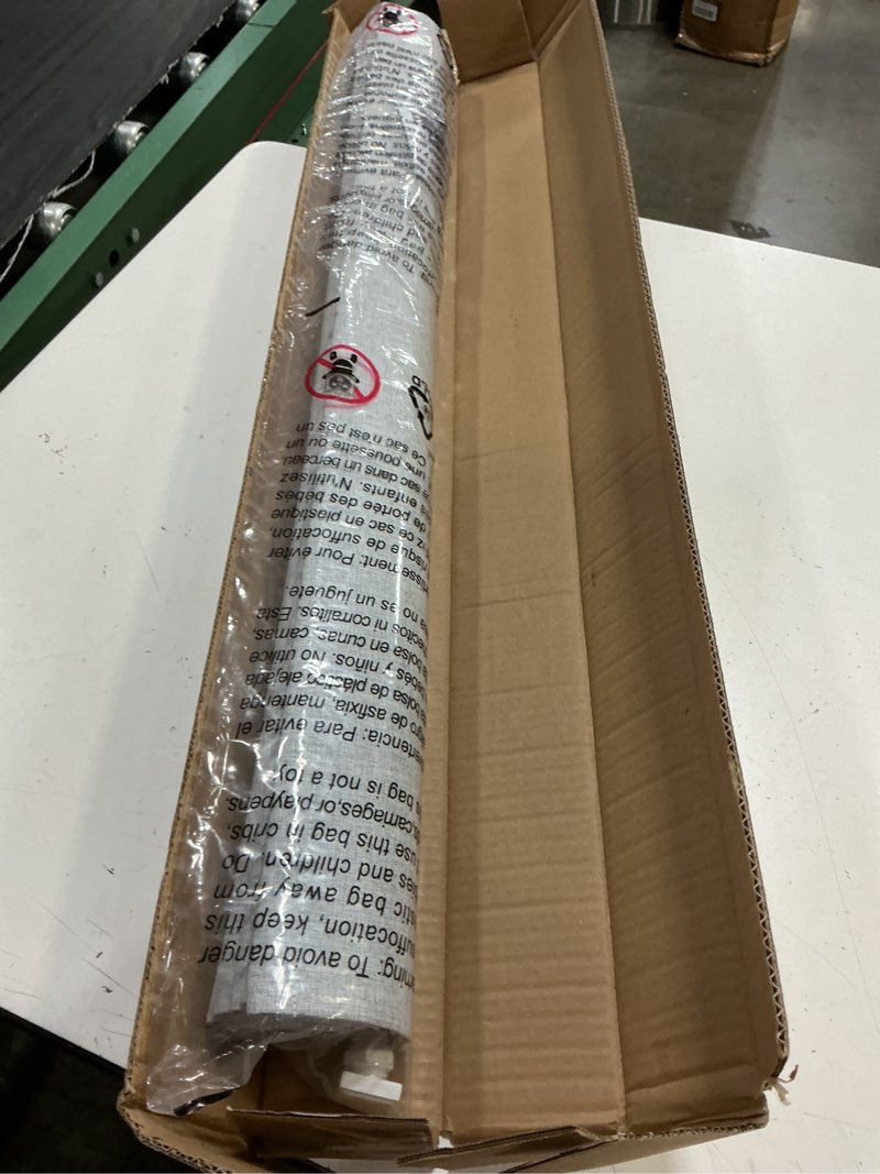 Condition photo showing New/Like New for lazblinds no drill roman shades for windows, cordless blackout window shades with uv protection, polyester fabric for bedroom & living room, 36" w x 64" h, grey blackout - faux linen - grey 36"w x 64"h