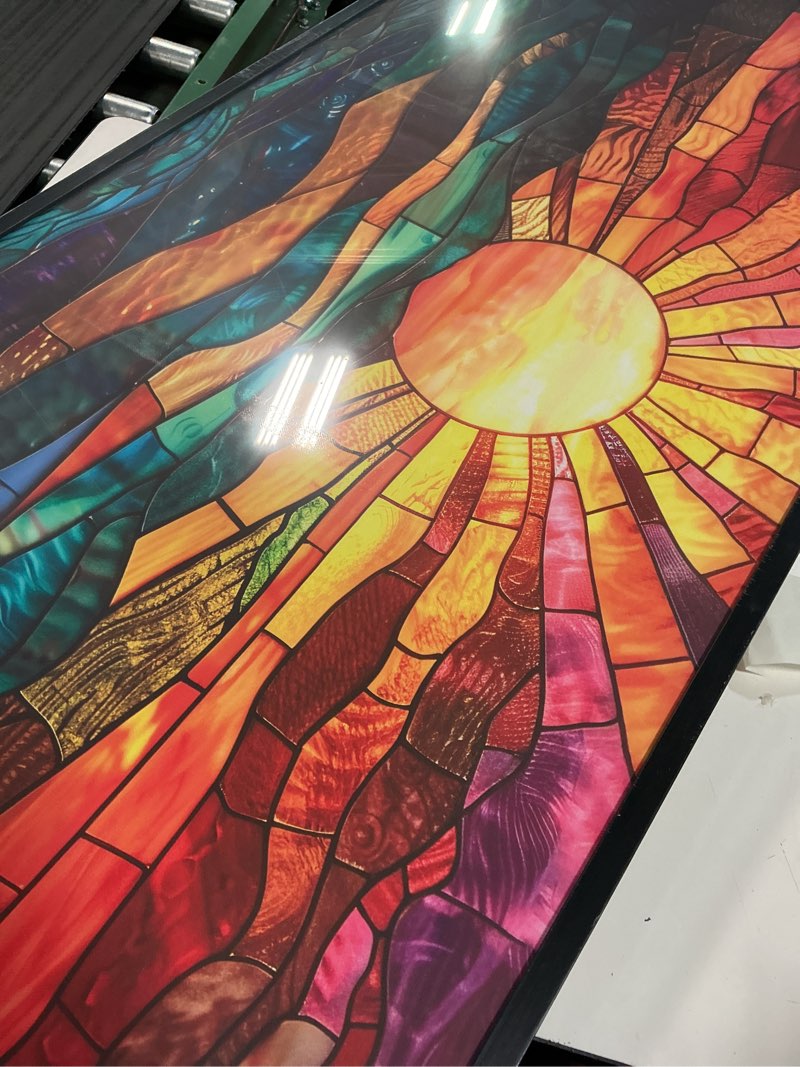 Condition photo showing New/Like New for Quorin Boho Sun Large Wall Art Colorful Pictures Abstract Geometric Sun Sunset Sea Wall Decor Modern Canvas Print Painting Artwork for Bathroom Living Room Bedroom 60L x 30W Boho Colorful Sun 60\"L x 30\"W