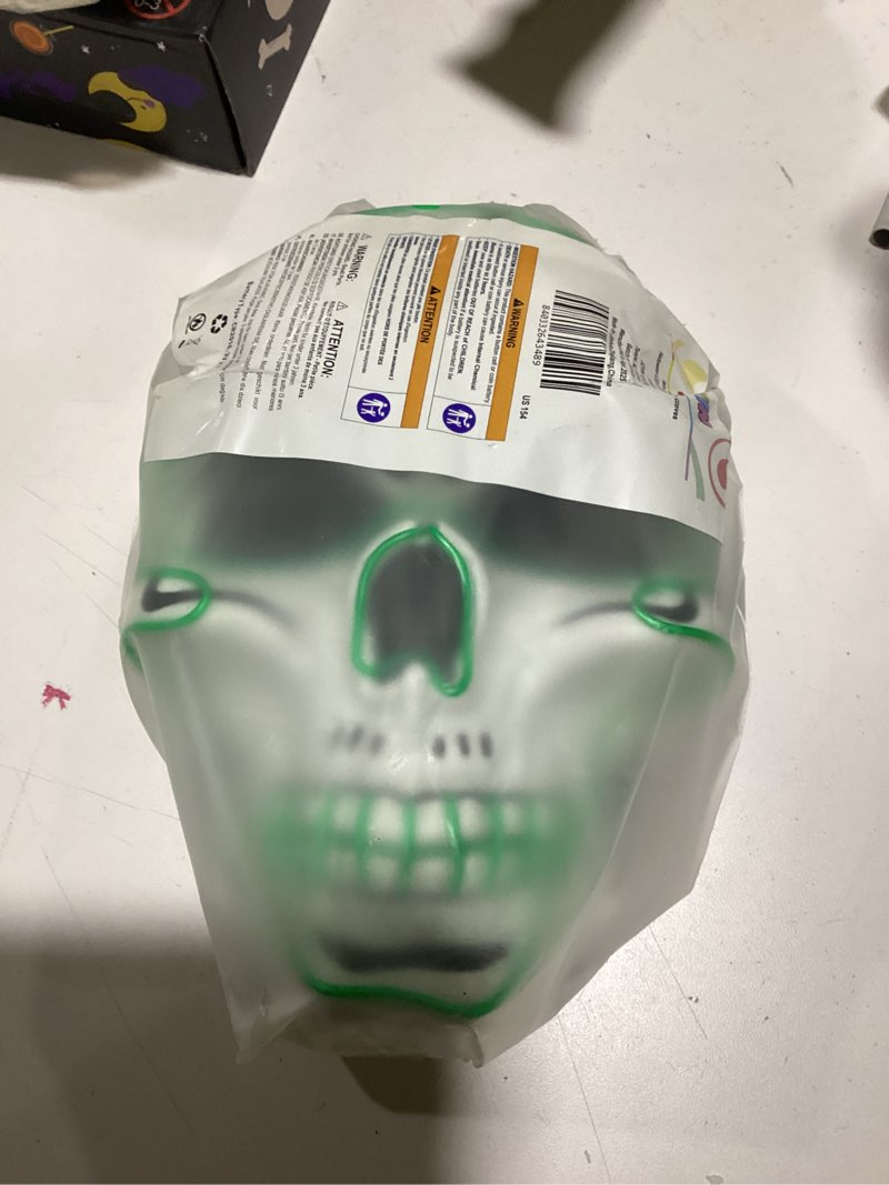JOYIN Halloween LED Skull Mask with Light Up Gloves, Green LED Light up Skeleton and Scary Glow in T