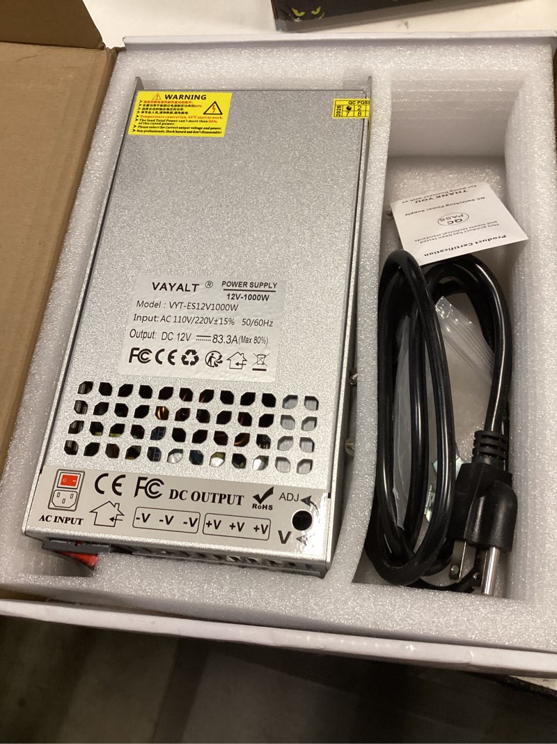 Condition photo showing Good Condition for vayalt dc 12v 83.3a 1000w switching power supply, 110v/220v ac to dc converter, universal regulated switching, 12v power supply for cctv camera system, 3d printer, led strip, computer project 12v 12v-1000w