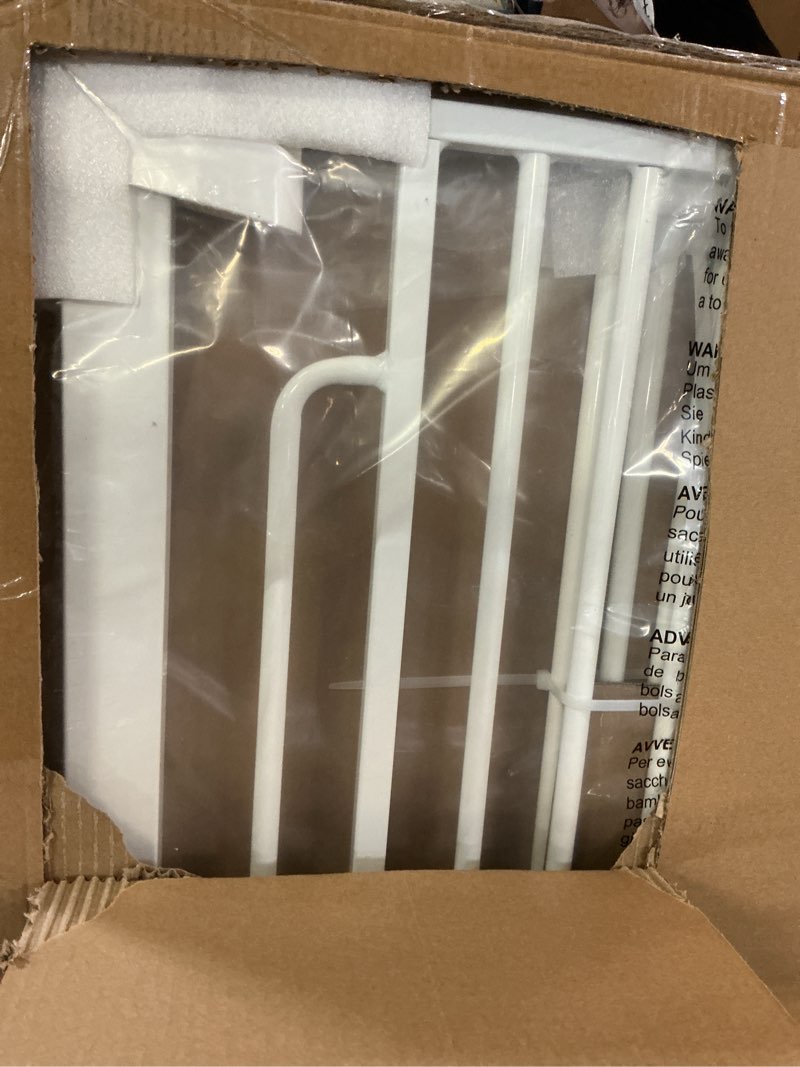 Condition photo showing Good Condition for 53in extra tall cat gate for doorway no drilling 29.5-40.1in wide dog gate with cat door pressure mounted walk through pet gate white 53in tall