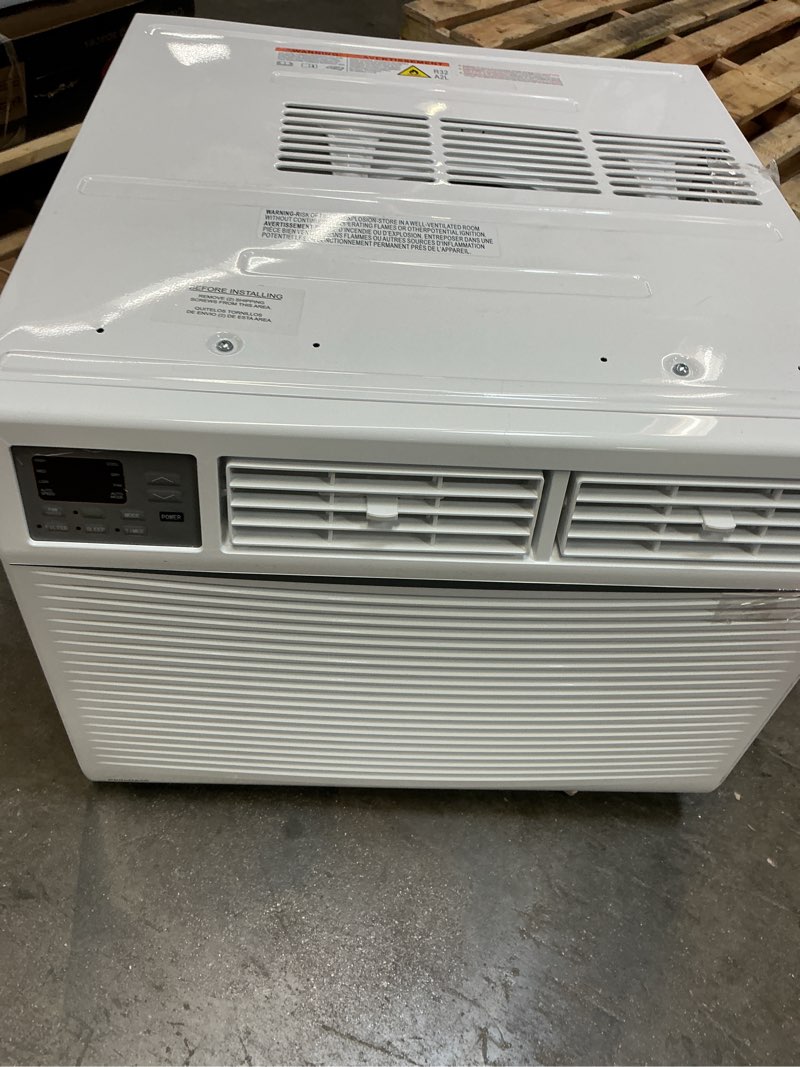 Condition photo showing As Is for amana aire acondicionado de ventana de 12,000 btu, 115 v, enfría hasta 550 pies cuadrados para dormitorio, sala de estar, cocina, con control remoto, temporizador de 24 horas, 3 velocidades, reinicio