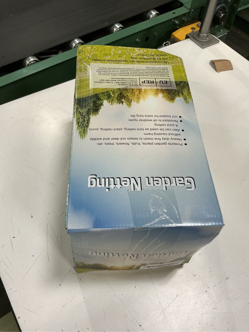 Condition photo showing New/Like New for bird netting 7.5x100 ft, 1/2in mesh heavy duty garden netting pest barrier for plants, fruit trees, vegetables, extra strong woven mesh netting, animal fencing against birds, deer, poultry 7.5×100 ft