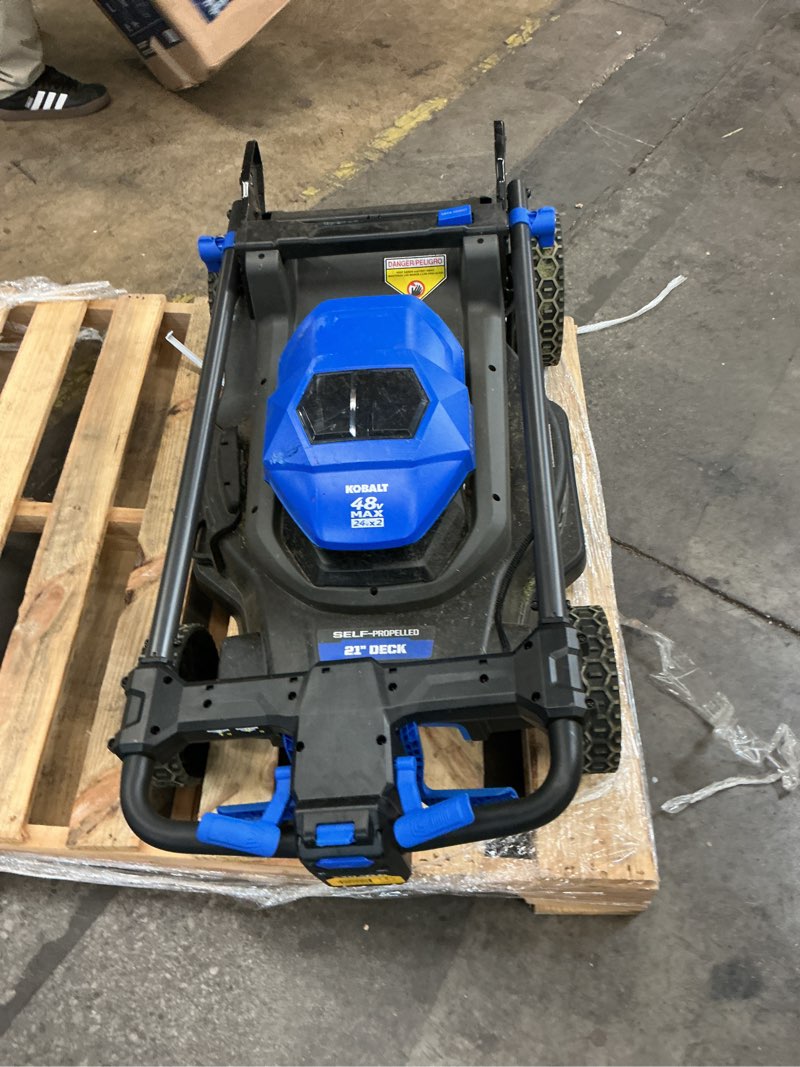 Condition photo showing As Is for kobalt lawn mower
