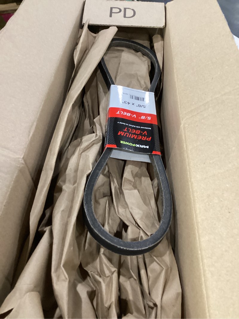 Condition photo showing Good Condition for maxpower 347588 premium belt reinforced with kevlar fiber cords, 5/8" x 43"