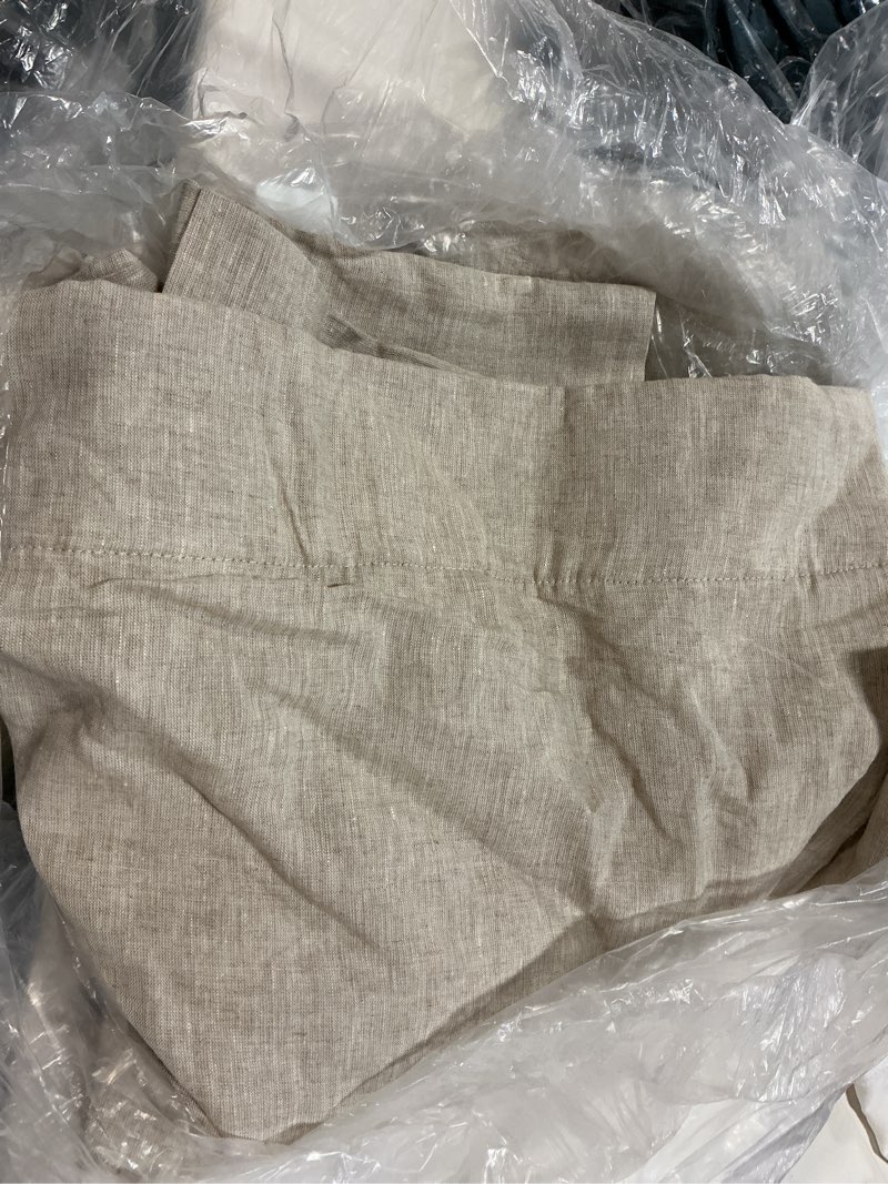 Condition photo showing Good Condition for heavyweight european linen curtain, 48x108, sand