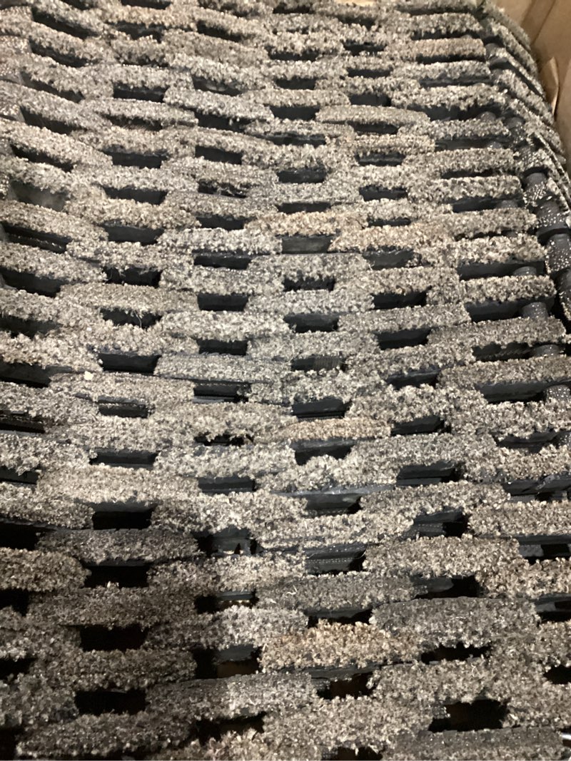 Condition photo showing As Is for Outdoor Rug Door Mat, Dura-Rug Recycled Fabric Tire-Link Welcome Rubber Patio or Entrance Front Door Mat for Home, Heavy Duty, All Weather, Durable, Sturdy & Easy to Clean, Straight Weave