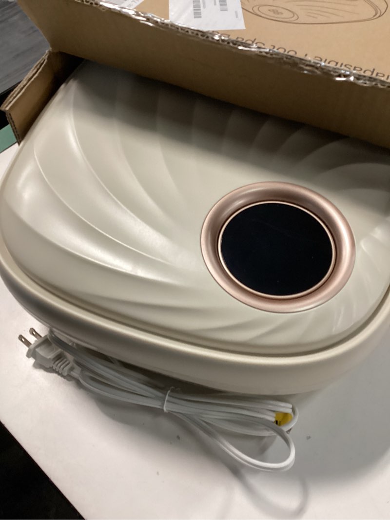 Condition photo showing Good Condition for Foot Spa Bath Massager with Heat Bubble?Heating Foot Soaking Tub for Collapsible Foot Bath Bucket with Bubbles, Remote Control?Red Light, Pumice Stone, and Shiatsu Rollers for Gift Cream White