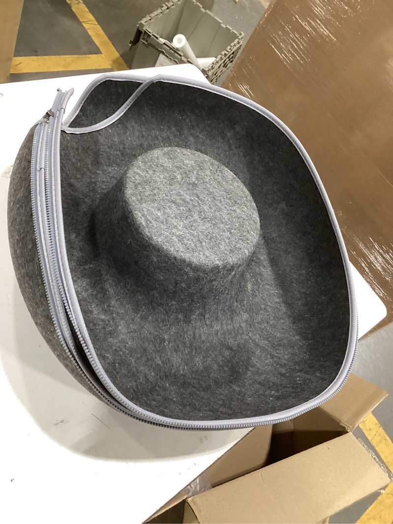 Condition photo showing Good Condition for meow mansion large cat cave donut - cat tunnel; up to 30lbs - 3 toy balls & hanging ball included - scratch resistant, detachable and cleanable cat donut bed gray large