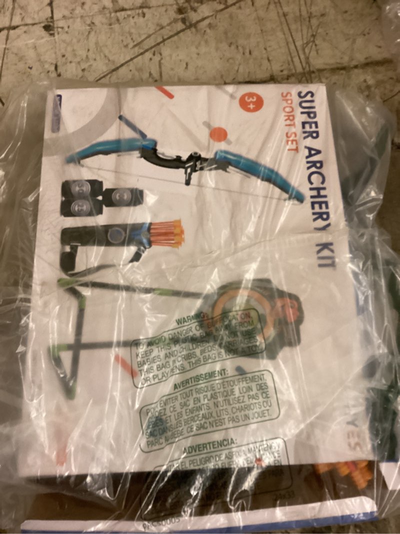 Condition photo showing Good Condition for bow and arrow for kids, led light up archery set with 12 suction cup arrows, 1 standing target, 3 score targets & 1 quiver, indoor outdoor sport gifts for boys girls ages 4-12, blue