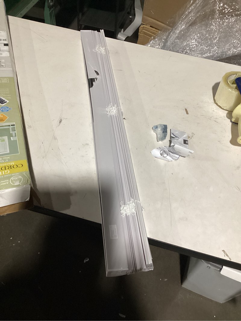 Condition photo showing Good Condition for Cordless Light Filtering Mini Blind - 35 Inch Width, 64 Inch Length, 1" Slat Size - Pearl White - Cordless GII Morningstar Horizontal Windows Blinds for Interior by Achim Home Decor 35"W x 64"H Pearl White