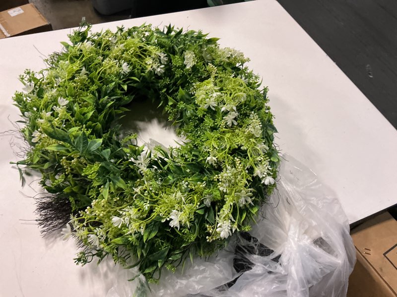 Condition photo showing Good Condition for wreaths for front door artificial eucalyptus wreath - four season floral decor for front door, freshen up your space with this faux eucalyptus wreath spring porch decor