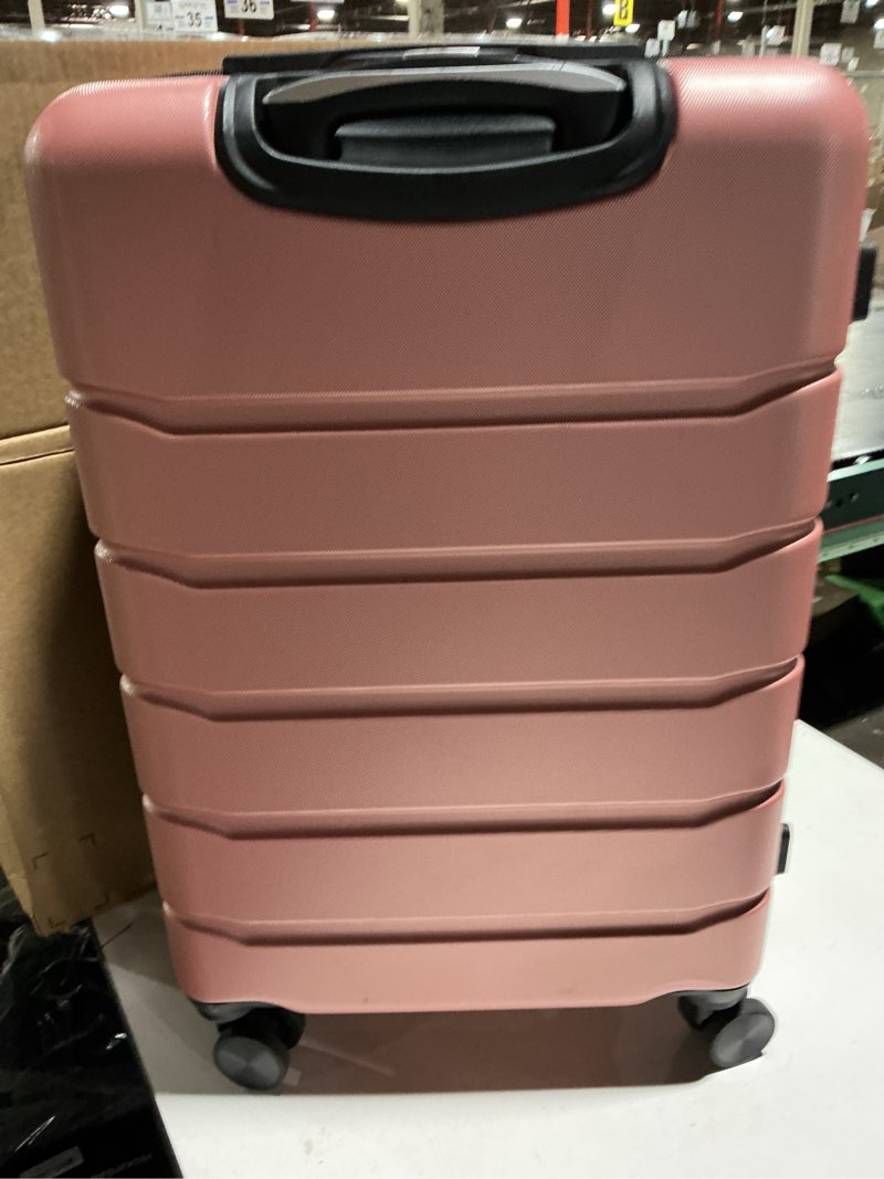 Condition photo showing Good Condition for olixis 24 inch luggage, hardside suitcase with spinner wheels, lightweight abs hard shell checked luggage, tsa approved lock, expandable medium suitcase for travel & business–pink pink 24 in