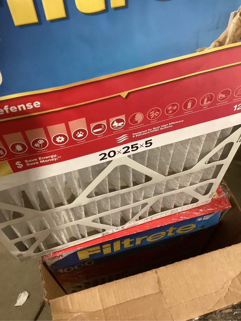Condition photo showing Good Condition for filtrete 20x25x5 air filter merv 11, mpr 1000 micro allergen defense 2-pack, fits lennox, ac furnace hvac filters for home, pleated electrostatic (actual size 19.63 x 24.75 x 4.31 in)
