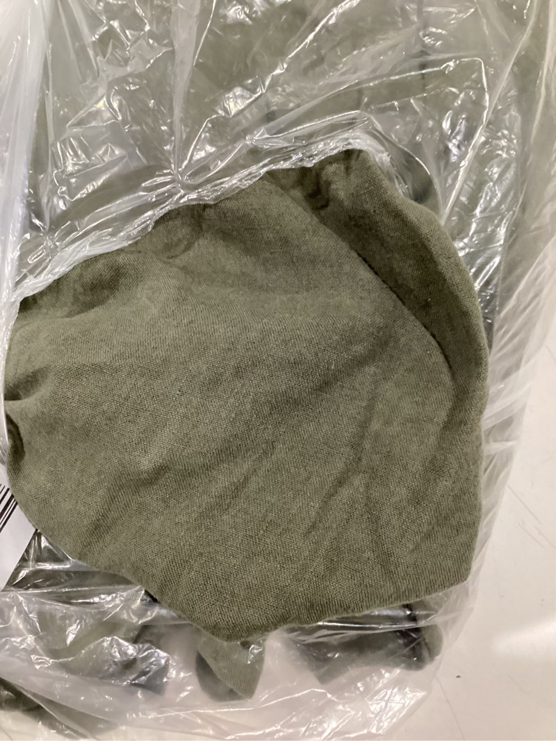 Condition photo showing Good Condition for european linen sheet set, king, dusty olive