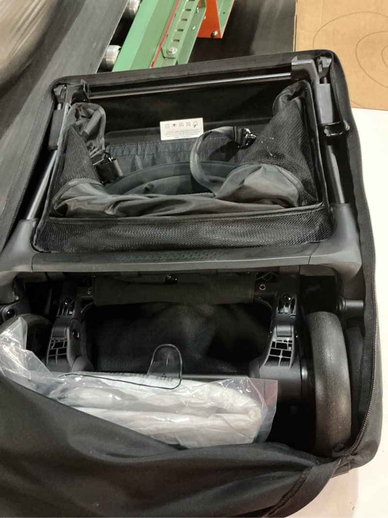 Condition photo showing Good Condition for BabbleRoo Hoplite Compact Stroller – Lightweight Travel Stroller for Airplane (12.3 lbs), Newborn to 55 lbs, Easy Fold, PU Wheels, Alloy Frame, Near-Flat Recline, Raincover, Cup Holder, Baby Stroller Jet Black