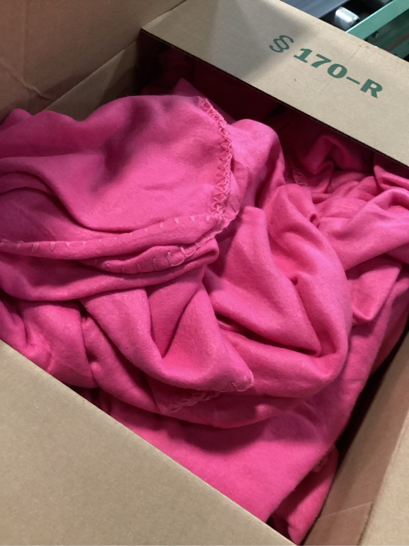Condition photo showing As Is for 6 Pack Hot Pink Valentine's Fleece Sleepover Blankets Bulk for Couch 59" x 48" Soft Lightweight Thro