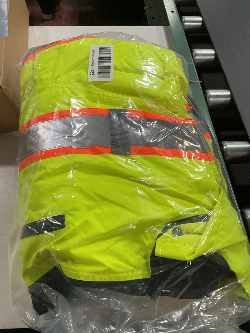 Condition photo showing Good Condition for SKSAFETY High Visibility Reflective Jackets for Men, Waterproof Class 3 Safety Jacket with Pockets, Hi Vis Yellow Coats with Black Bottom, Mens Work Construction Coats for Cold Weather, 2XL,Yellow Yellow Mix XX-Large