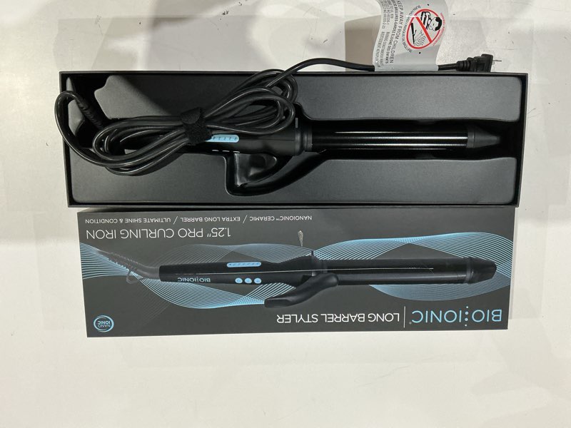 Condition photo showing Good Condition for  bio ionic long barrel curling iron with moisture heat technology & nanoionic mx versatile curling wand - multiple barrel sizes for tight, classic, loose & soft curls