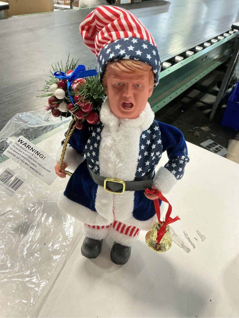 Condition photo showing Good Condition for father santa donald christmas figurine 45cm (blue) – funny holiday character ornament – novelty christmas decoration for home, party & garden father santa donald blue