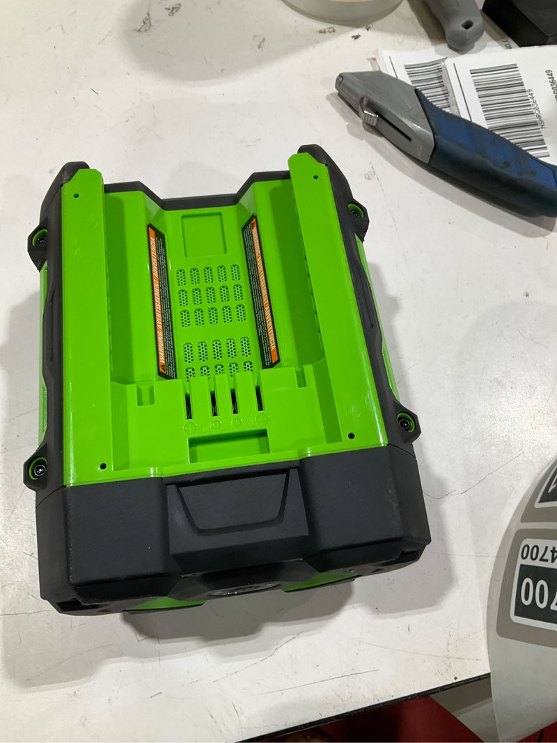 Condition photo showing As Is for ego power+ 56 -volt, 5 ah 1 -pack lithium ion (li-ion) battery