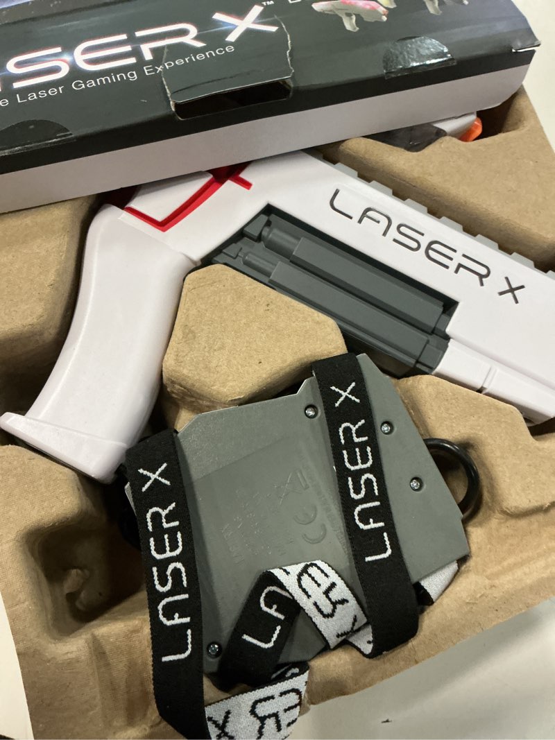 Condition photo showing Good Condition for laser x the original two player laser tag gaming set, blasters & vest sensors, ages 6+