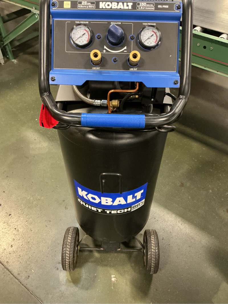 New Kobalt Air Compressor Quiet Tech 26 Gallon Single Stage Portable Corded Electric Vertical Air Compressor