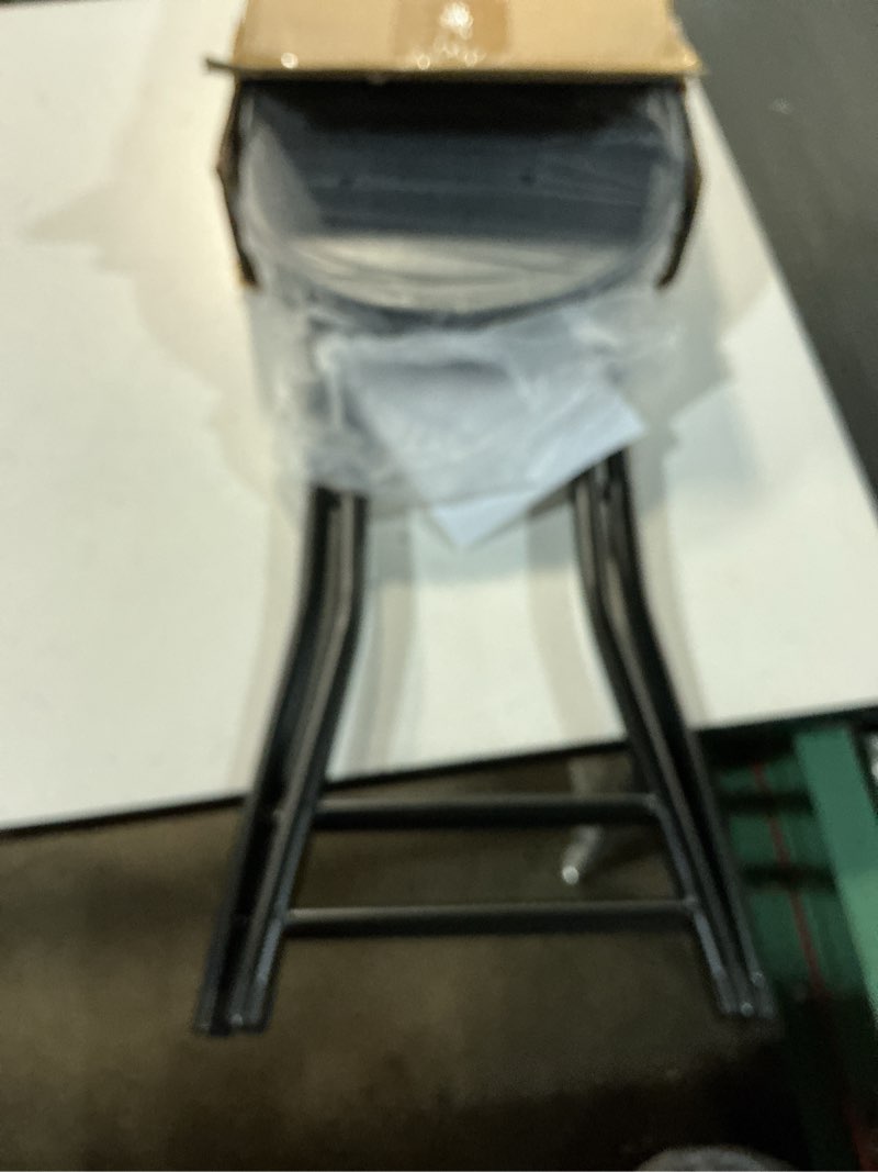 Condition photo showing New/Like New for folding stool,cushioned padded folding bar stool,18inch black height heavy duty portable chair stool with 300lbs capacity for kitchen living room garden camping fishing