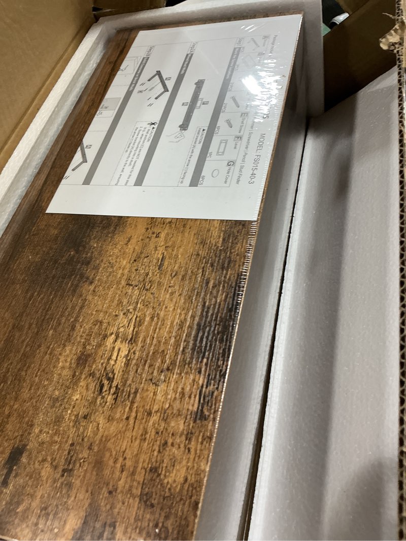 Condition photo showing New/Like New for qeeig floating shelves for wall bathroom shelf bedroom kitchen living room hanging book shelves small farmhouse decor 16 inch set of 3, rustic brown (015-bn3) 3pcs a. brown