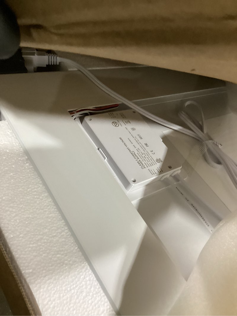 Condition photo showing Good Condition for trahome 36"x24" led bathroom vanity mirror with lights, front and backlit wall mirror, anti fog, dimmable 3 color lighting, memory function, shatterproof glass, plug in or hardwired 3 light modes 36"l x 24"w