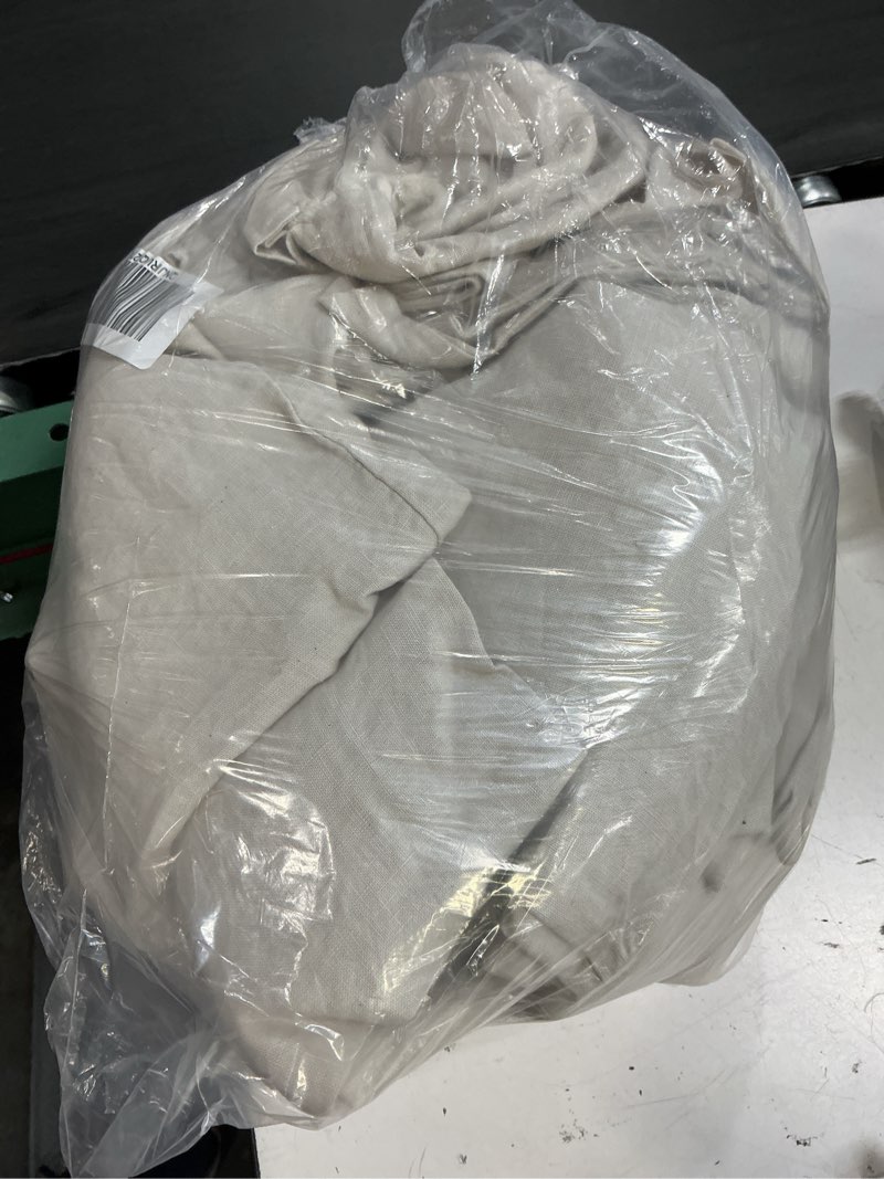 Condition photo showing As Is for european linen duvet cover set, full/queen, sand quince