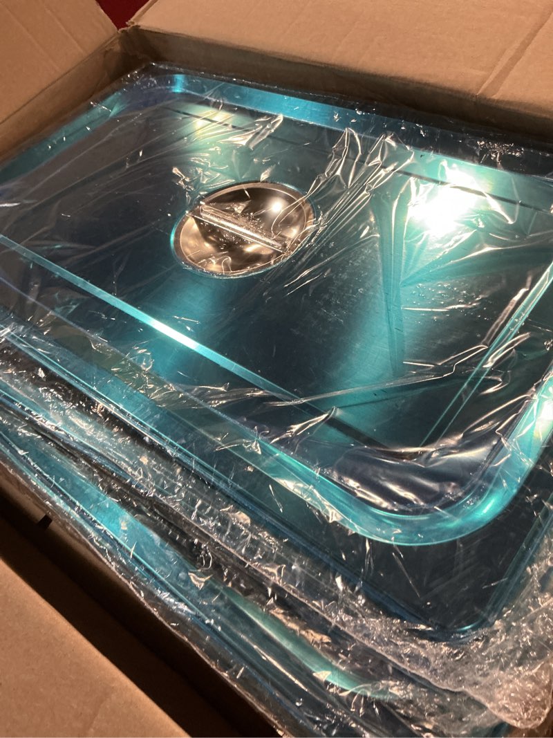 Condition photo showing Good Condition for dandat 6 pack full size steam table pans deep hotel pan with lid thick stainless steel restaurant commercial trays steam food containers for chafing dish buffet(20.8 x 12.8 x 3.9 inch)