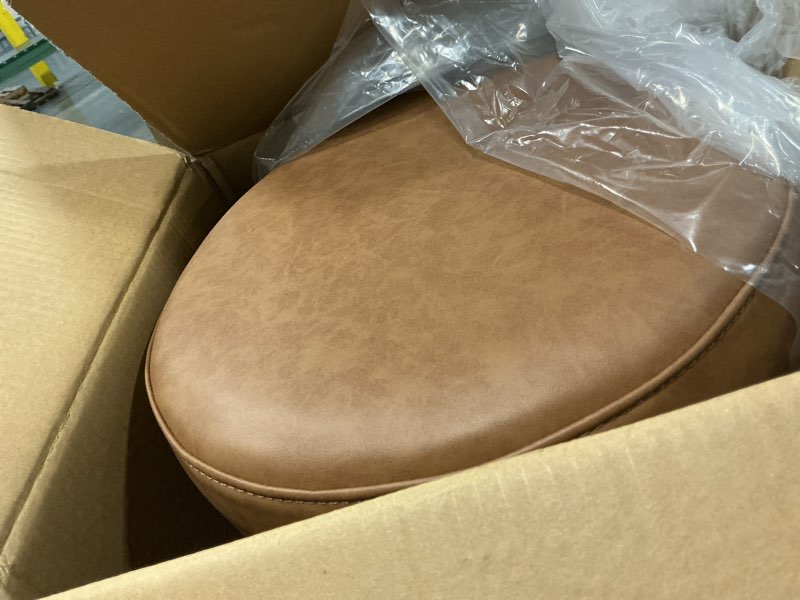 Condition photo showing Good Condition for ZURI Modern Artos Round Ottoman in Black Leatherette