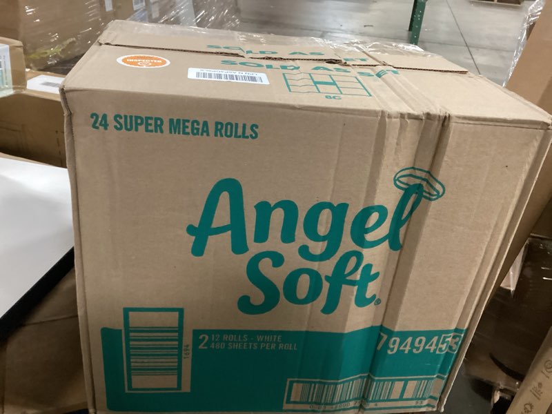 Condition photo showing New/Like New for Angel Soft Toilet Paper, 24 Super Mega Rolls = 144 Regular Rolls, Soft and Strong Toilet Tissue 20 sheet (Pack of 24)