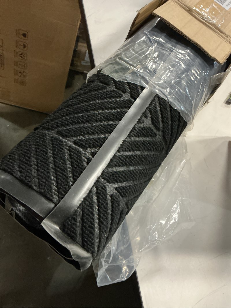 Condition photo showing Good Condition for dirt trapper door mat 3' x 5', rubber backing non slip heavy duty welcome mat, low profile washable outdoor mats, dirt resistant and absorbent, commercial floor mat for entryway, black diamond black diamond 3' x 5'