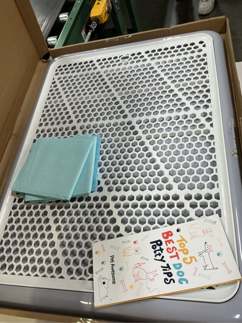 Condition photo showing Good Condition for pet awesome dog potty tray/puppy pee pad holder 25”x20” indoor wee training for small and medium dogs grey