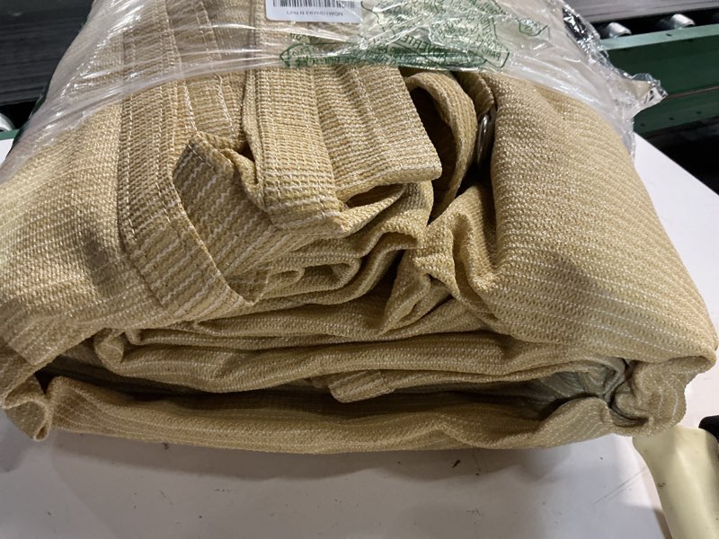 Condition photo showing Good Condition for shademart 12' x 20' beige sun shade sail rectangle canopy fabric cloth screen, water and air permeable & uv resistant, heavy duty, carport patio outdoor - (we customize size) smsl beige 1 2' x 2 0'