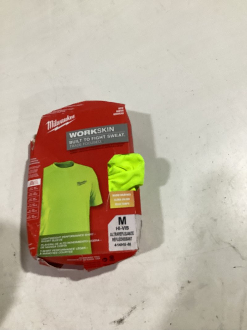 Condition photo showing Good Condition for milwaukee workskin m short sleeve unisex crew neck yellow shirt