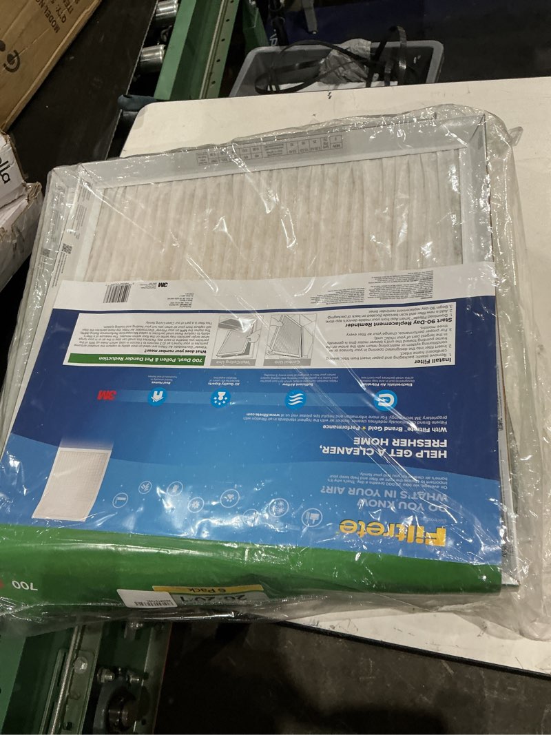 Condition photo showing Good Condition for (only 6 filters)filtrete 20x20x1 ac furnace air filter, mpr 700, merv 8, tough on pollen, easy on airflow, 3-month pleated 1-inch electrostatic air cleaning filter, 12-pack (actual size 19.88 x 19.88 x 0.78 in)