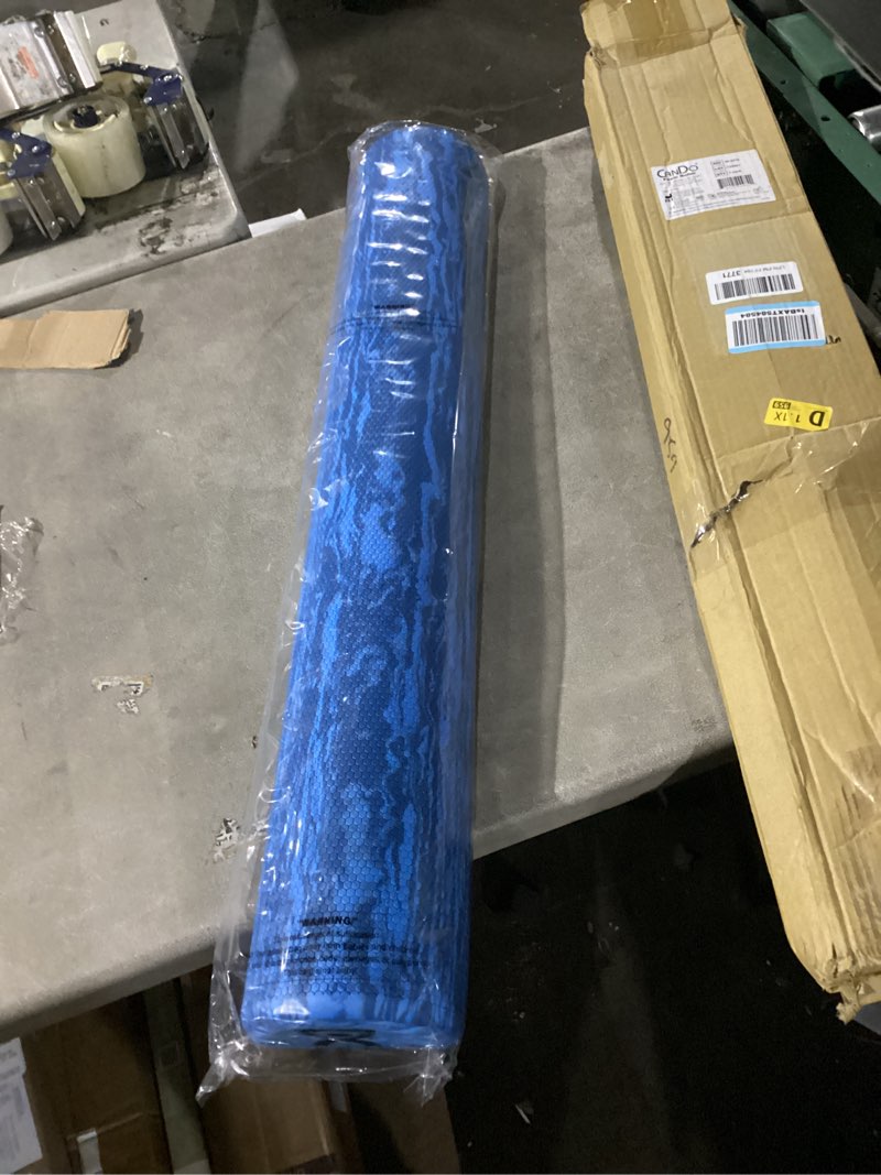 Condition photo showing As Is for cando heavy duty eva foam roller, half round, 6" x 36" half round 1 count (pack of 1) blue