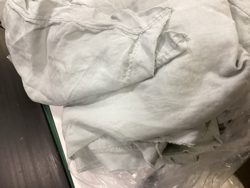 Condition photo showing Good Condition for quince european linen double flange duvet cover set king mist 