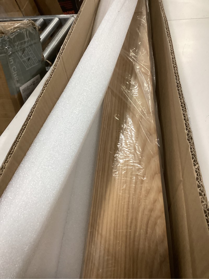 Condition photo showing Good Condition for 47" 36W LED Pendant Light Solid Ash Wood Linear Pendant Light Dimmable Dining Room Light Fixture Linear Chandelier for Kitchen Island Office Natural Wood Color