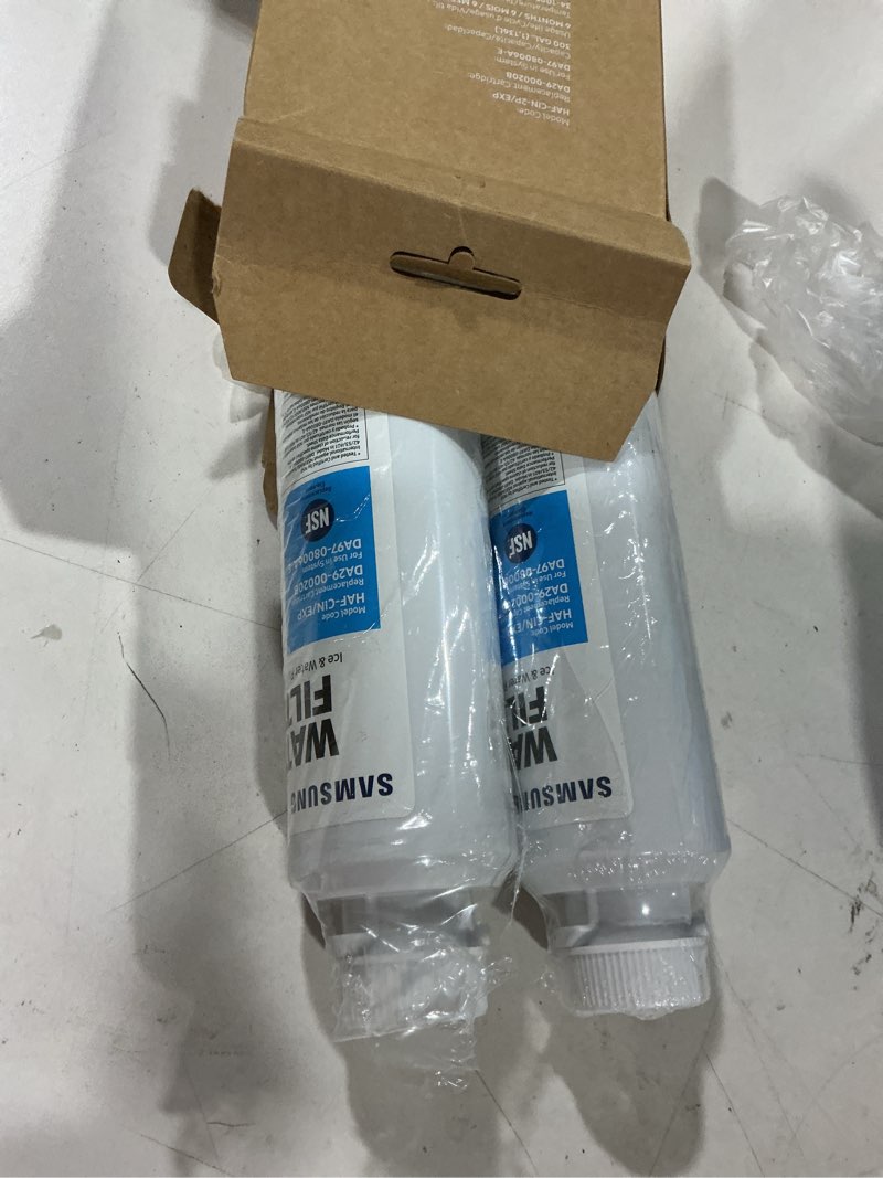 Condition photo showing Good Condition for samsung haf-cin-2p/exp genuine refrigerator water filter, reduces 99% of harmful contaminants for clean, clear drinking water, 6-month life, easy install, pack of 2 2 pack